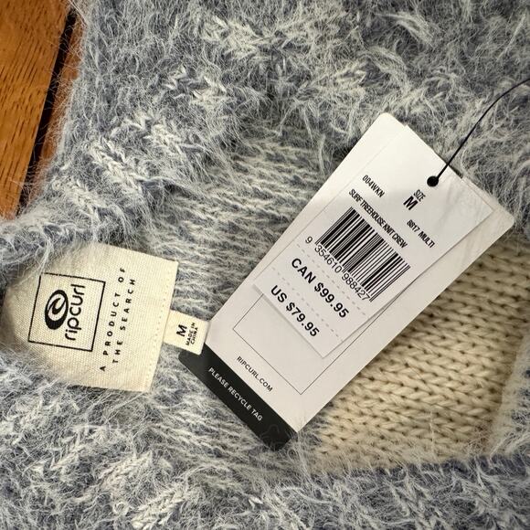 Rip Curl Fuzzy Oversized  Sweater MEDIUM Lambs Wool Boxy Balloon Sleeves $80 NEW - Picture 9 of 10